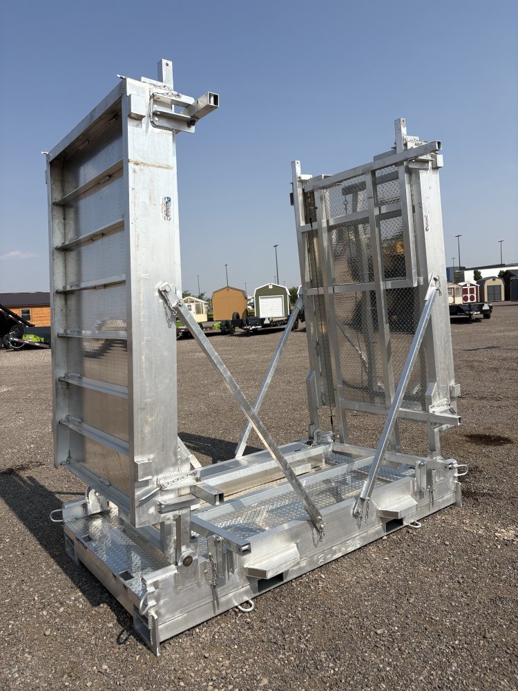 Walk Plank, 20' Aluminum Bi-fold Scaffolding, With Railing & Tool Tray, For Forklift or Telehandler