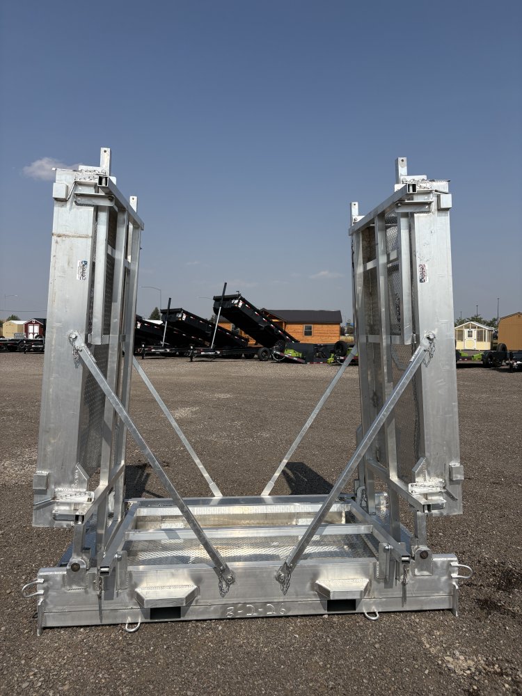 Walk Plank, 20' Aluminum Bi-fold Scaffolding, With Railing & Tool Tray, For Forklift or Telehandler