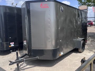 Elite V-Nose 14x6 Single Axle Charcoal Gray