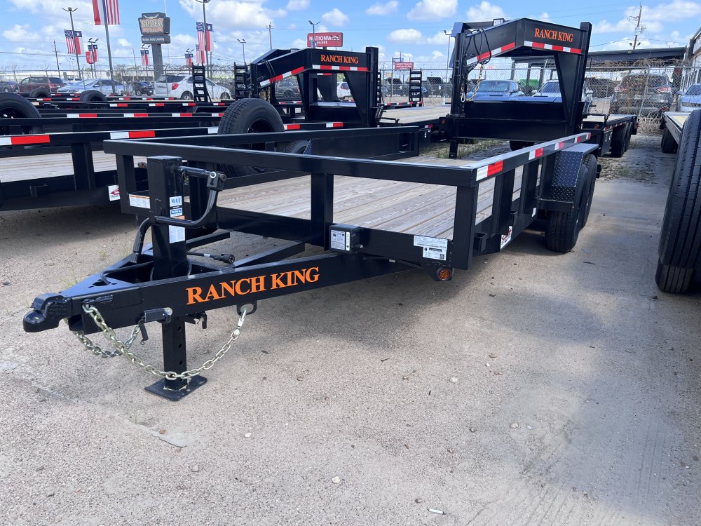 6' 10"x16' Ranch King Tandem Axle Utility Trailer