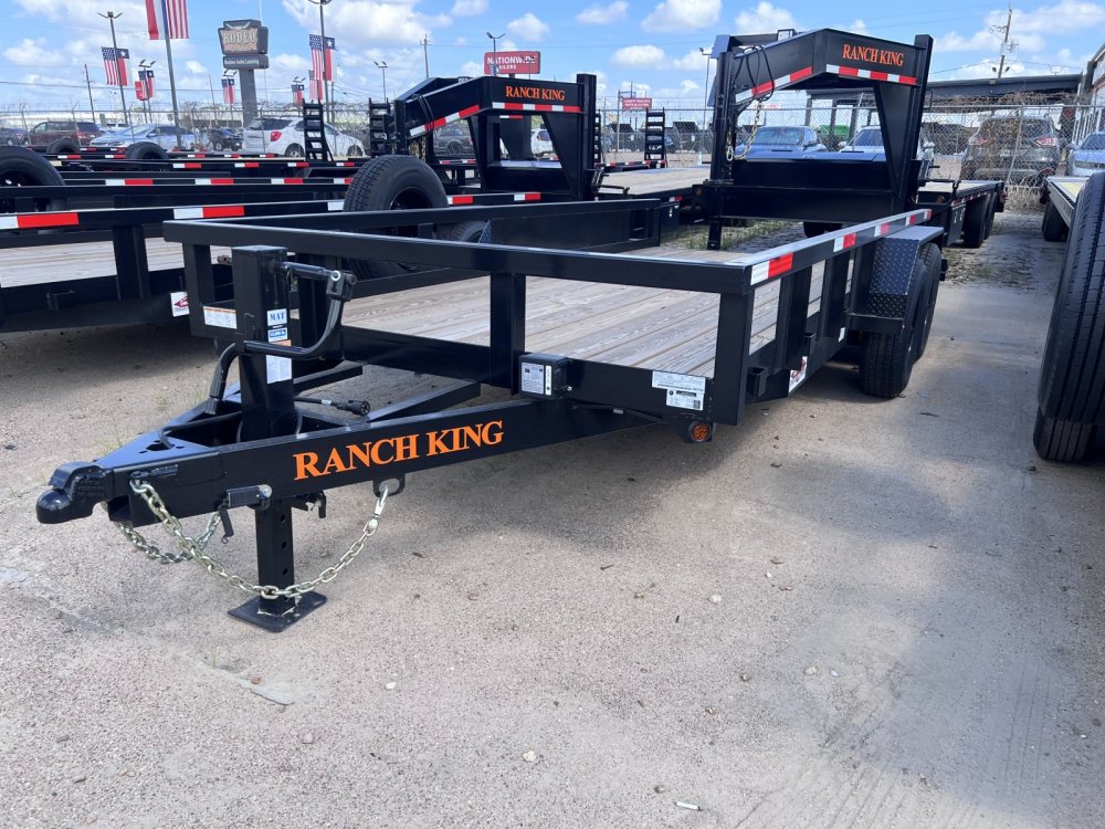 6' 10"x16' Ranch King Tandem Axle Utility Trailer