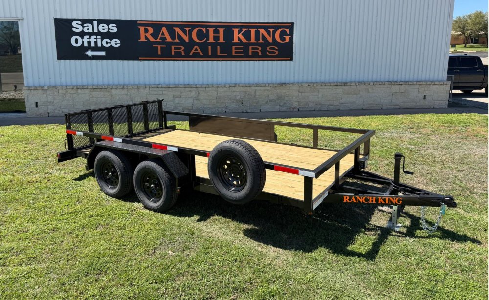 6' 10"x16' Ranch King Tandem Axle Utility Trailer