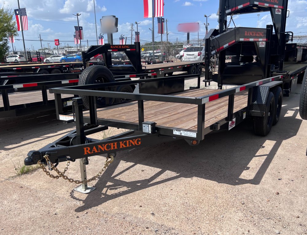 6' 10"x16' Ranch King Tandem Axle Utility Trailer