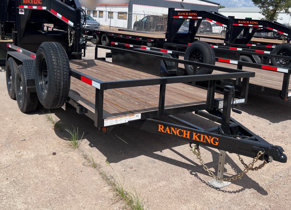6' 10"x16' Ranch King Tandem Axle Utility Trailer