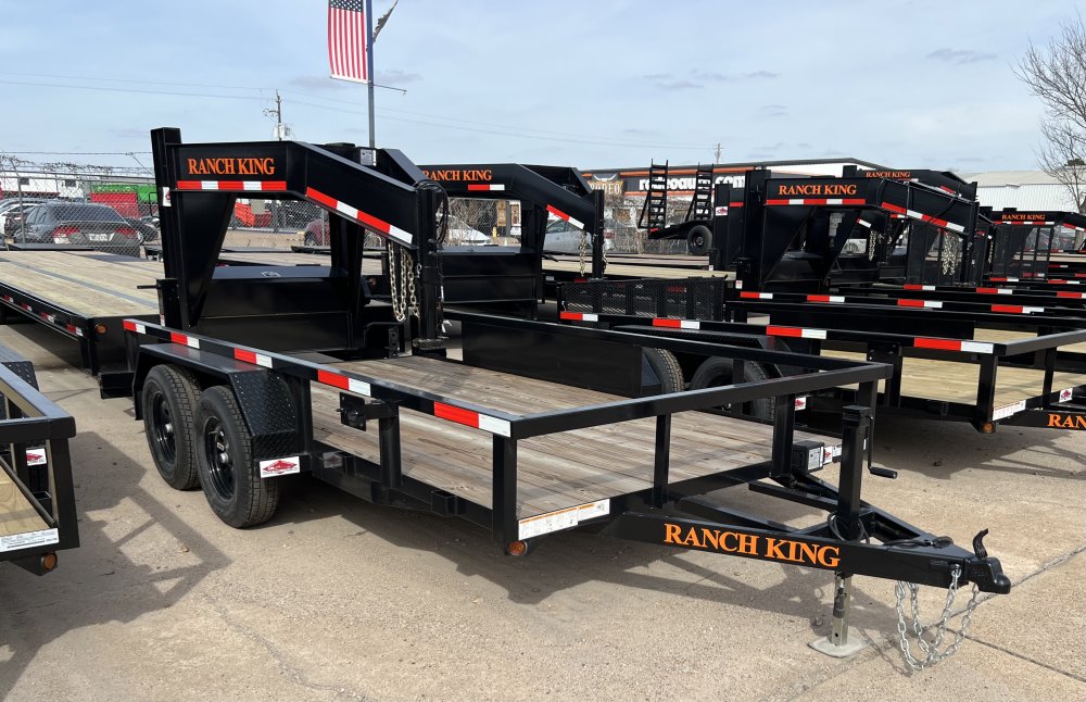 6' 10"x16' Ranch King Tandem Axle Utility Trailer