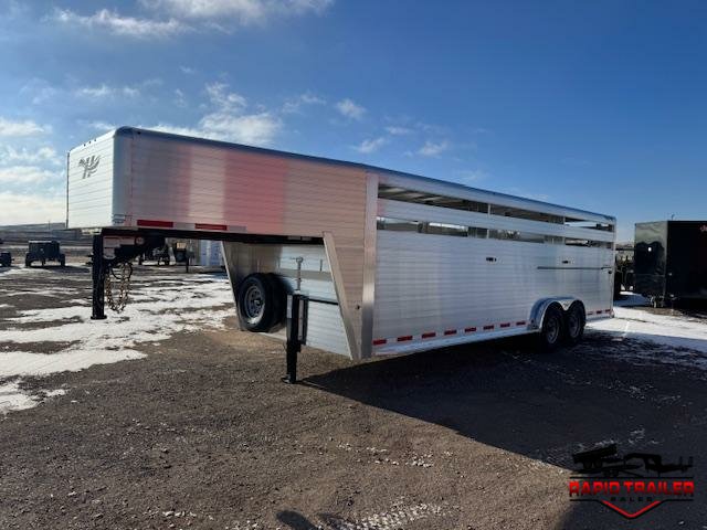 2026 HILLSBORO 7.5X24 GOOSENECK STOCK TRAILER