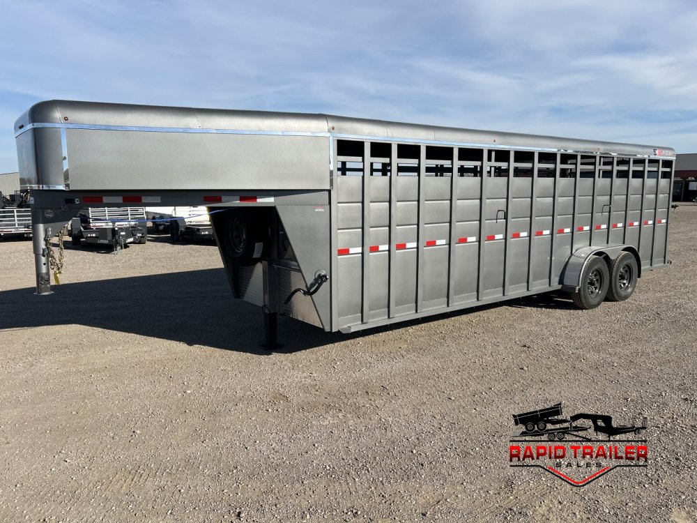 2027 S&S 80X24 GOOSENECK LIVESTOCK TRAILER