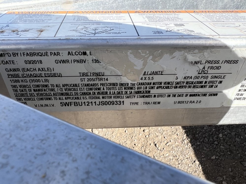 2018 CARGO PRO 80X12 3K ALUMINUM UTILITY TRAILER