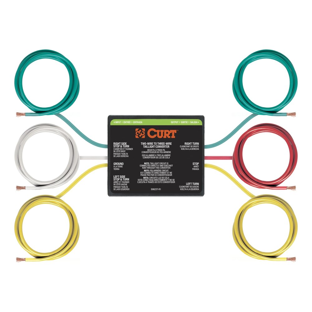 Curt Manufacturing 56196 - 2 to 3 Wire Taillight Converter