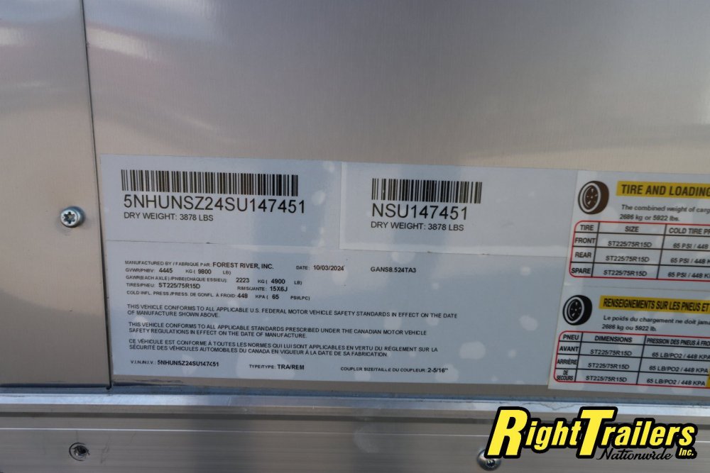 2025 8.5X24 Continental Cargo Trailer