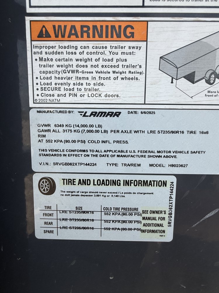 8'x36' Lamar Equipment