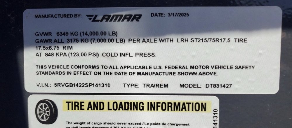 7'x14' Lamar Dump