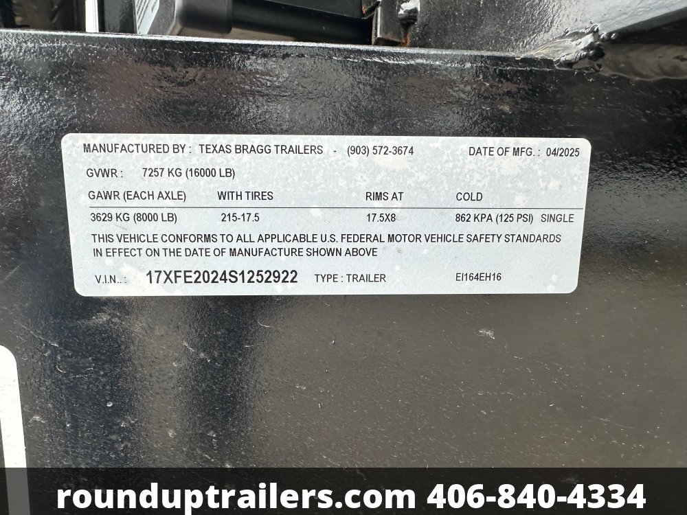 8'x20' Texas Bragg Equipment