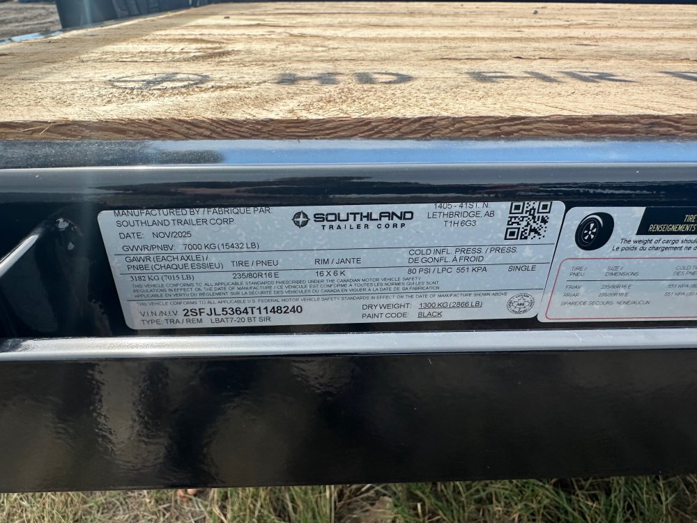 7'x20' Southland Equipment