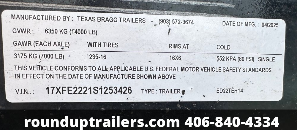 7'x22' Texas Bragg Tilt