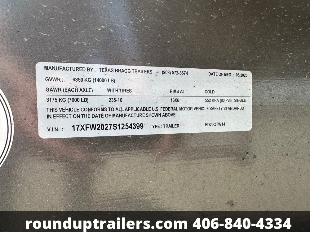 8'x20' Texas Bragg Equipment