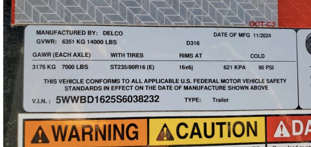 7'x16' Delco Dump