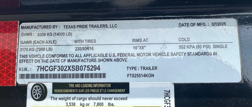 8' 6"x25+5 Texas Pride Flatbed