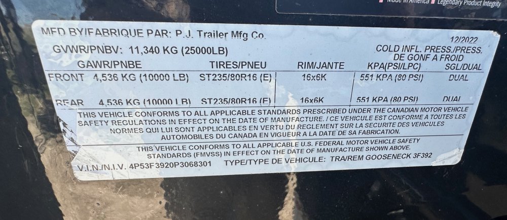 8' 6"x25+5 P J Flatbed
