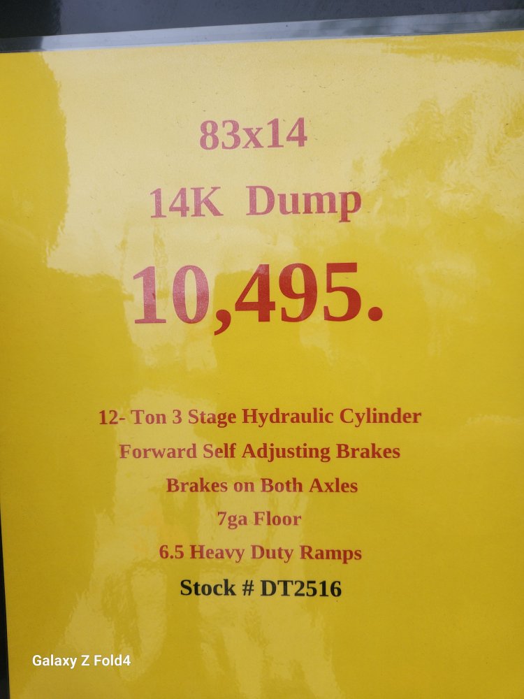 7x14 14K Hillcrest Dump Trailer w/ 24" Sides 2-7000lb Axles