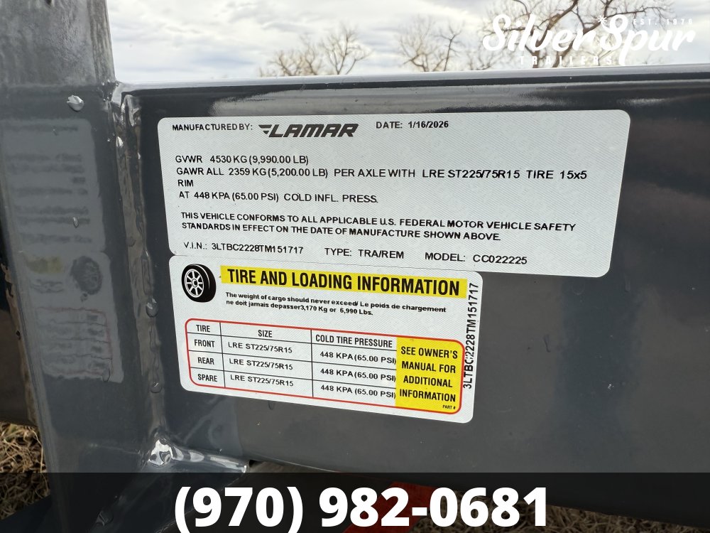 2026 Lamar 102" X 22' CC - 10K CARHAULER