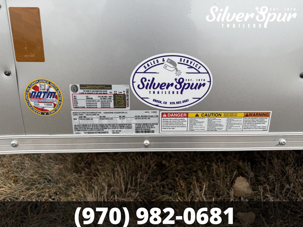 2026 Darkhorse Cargo 5x8 Enclosed Cargo Trailer 1500 Series