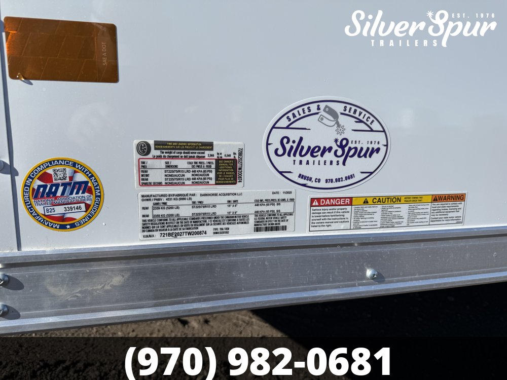 2026 Darkhorse Cargo 8.5x20 Enclosed Cargo Trailer 2500 Series