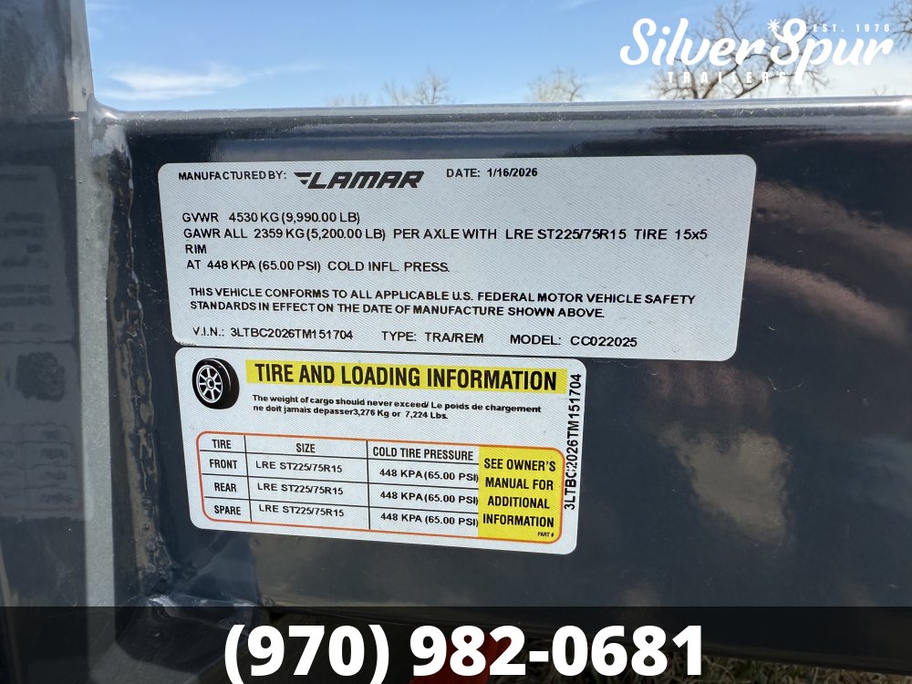 2026 Lamar 102" X 20' CC - 10K CARHAULER