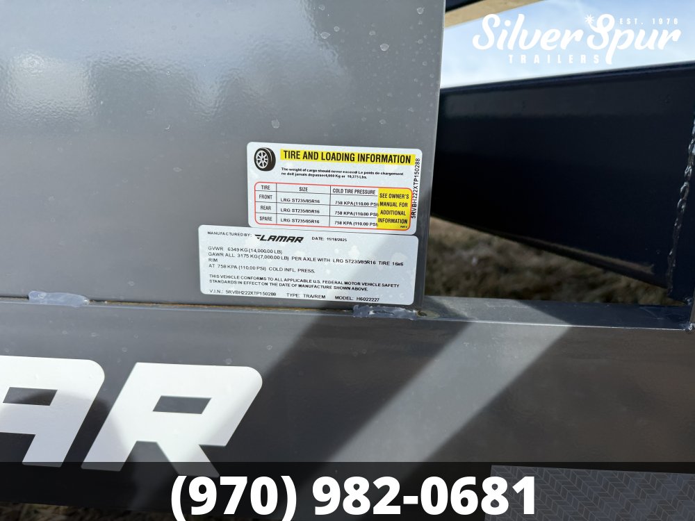 2026 Lamar 102" X 22' H6 - 14K Equipment Trailer