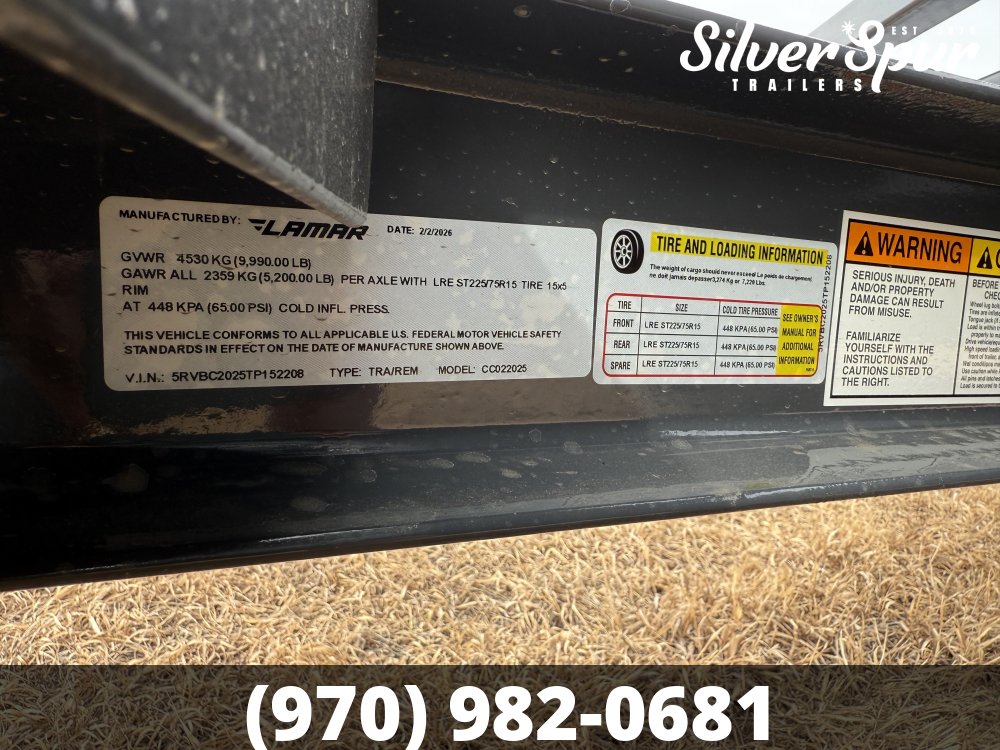 2026 Lamar 102"x20' CC 10k Flatbed Carhauler