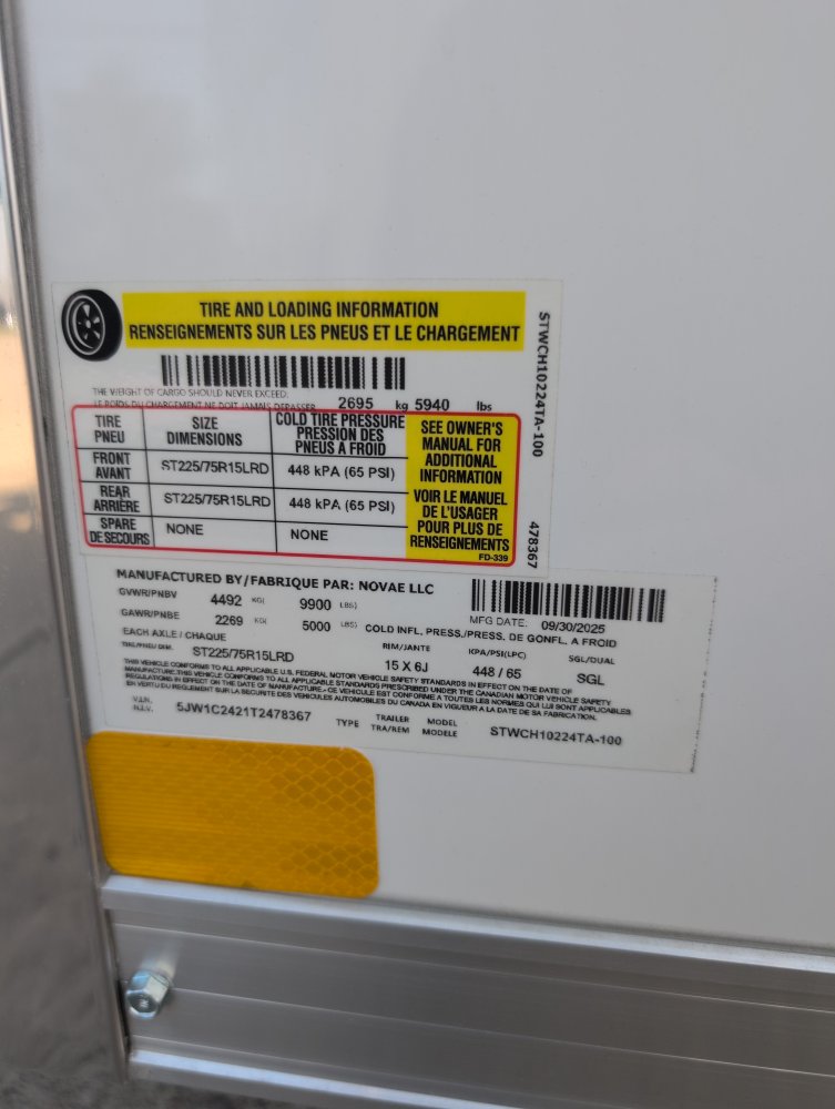 8.5"x24" Sure-Trac Enclosed