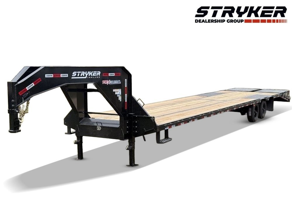 40' Stryker Gooseneck Hotshot Non-CDL Deckover Trailer Mega Ramps - (2) 10K Axles - Derated - Black