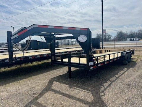 24' Gooseneck Heavy Pipe Rail Equipment Trailer - 6K Axles - Slide In Ramps