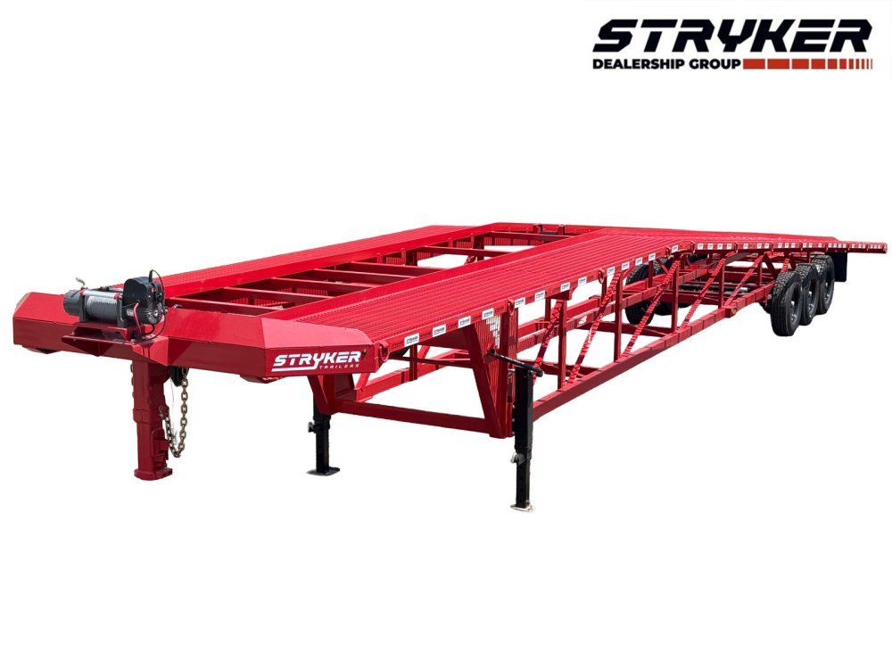 50' Wedge Car Hauler (3) 7k Axles - Winch - 14ply Tires plus Spare - 10' Aluminum Ramps