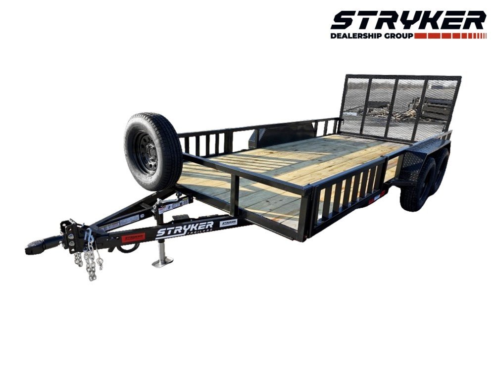 16' Utility Trailer (2) 3.5K Axles, 77" Wide, Side Ramps and 4' Gate