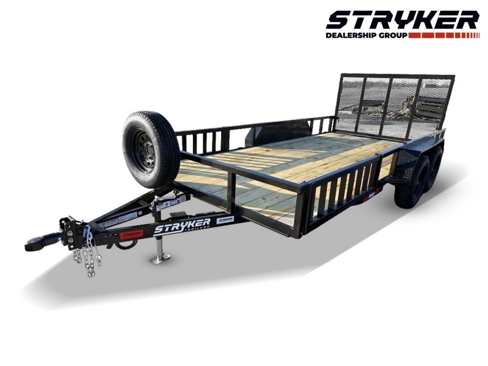 16' Utility Trailer (2) 3.5K Axles, 77" Wide, Side Ramps and 4' Gate