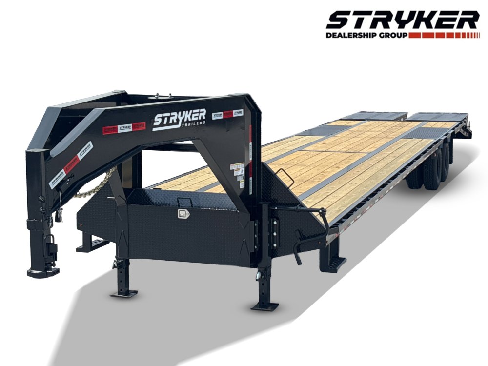 40' Stryker Gooseneck Hotshot Non-CDL Deckover Trailer Mega Ramps - (2) 10K Axles - Derated