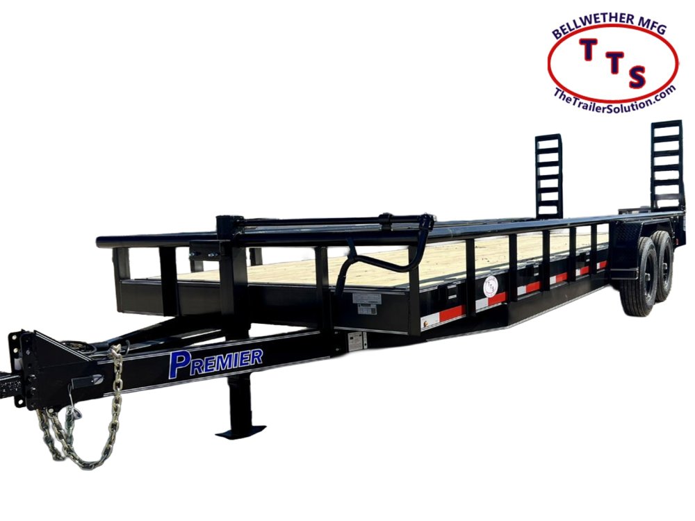 24' Equipment Trailer - 7K Axles - Stand Up Ramps