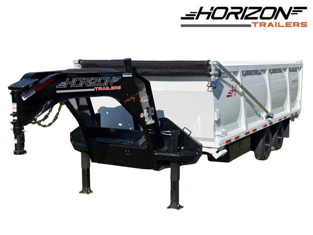 20' HZH GN Dump Trailer w/ 4' Walls (2) 10k Axles, 3-Way Door, Hydraulic Jacks