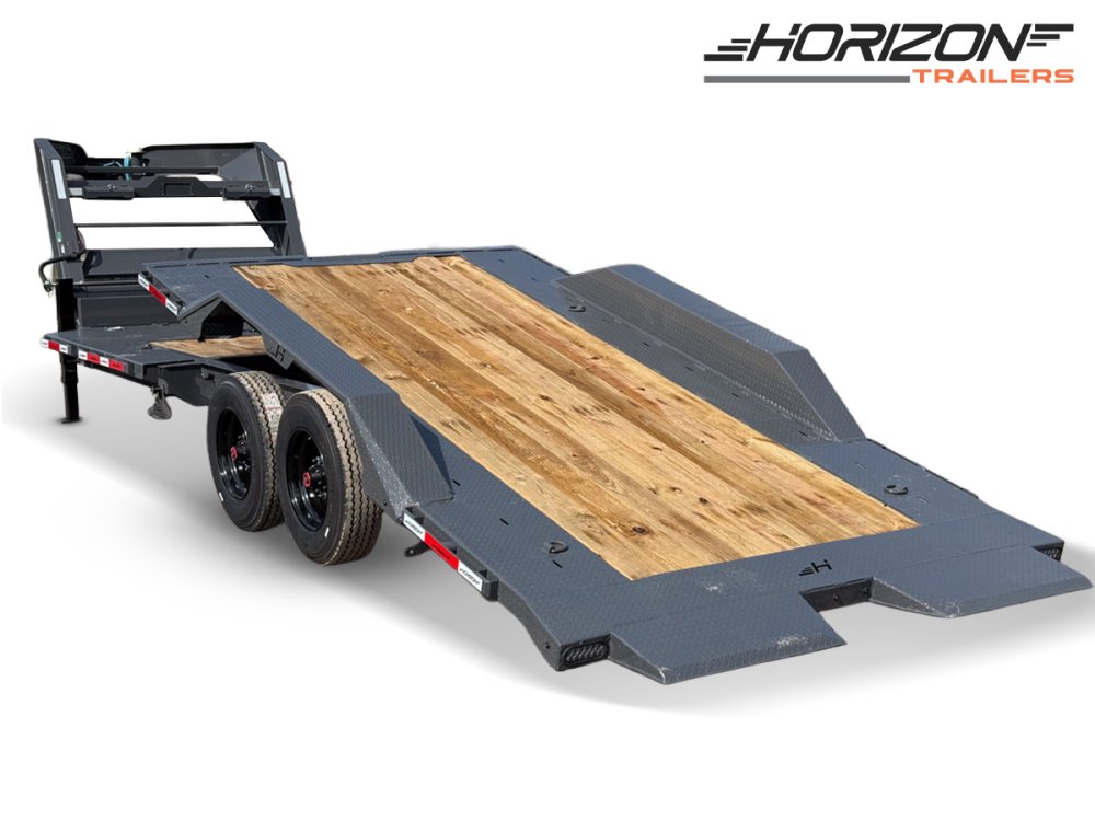 24' Horizon HET Gooseneck Equipment Tilt Trailer Drive Over Fenders - (2) 10K Axles