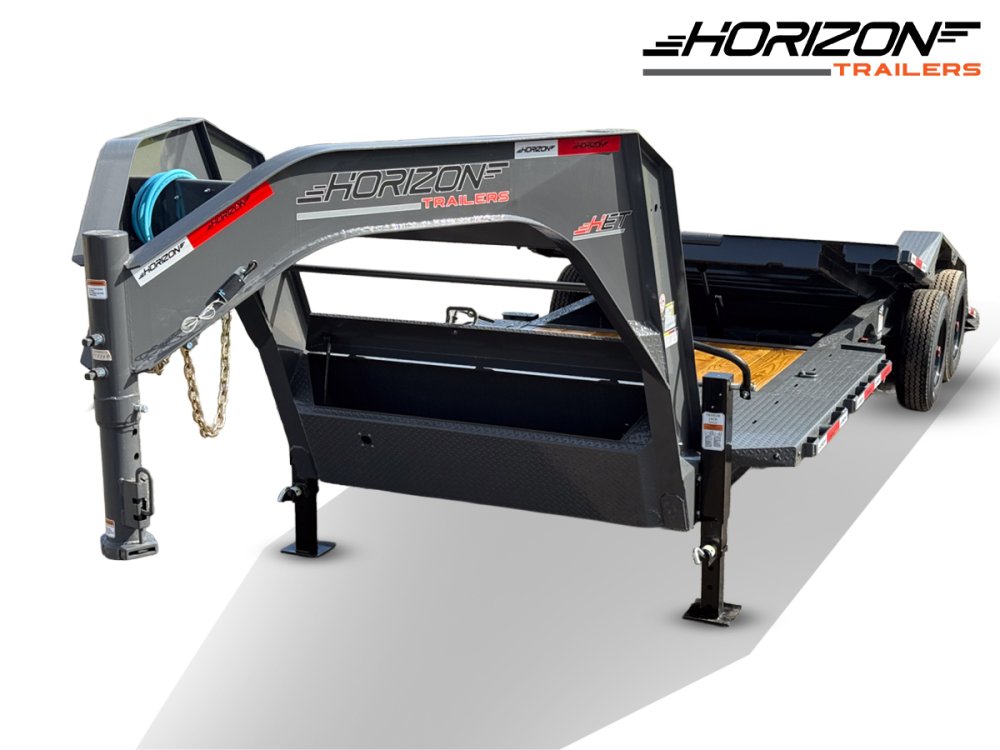 24' Horizon HET Gooseneck Equipment Tilt Trailer Drive Over Fenders - (2) 10K Axles