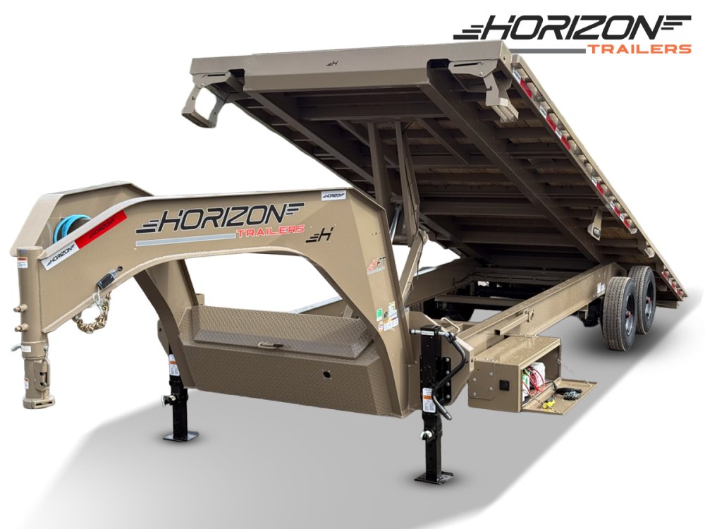 28' Horizon FFT Gooseneck Full Deckover TIlt Trailer - (2) 10K Axles