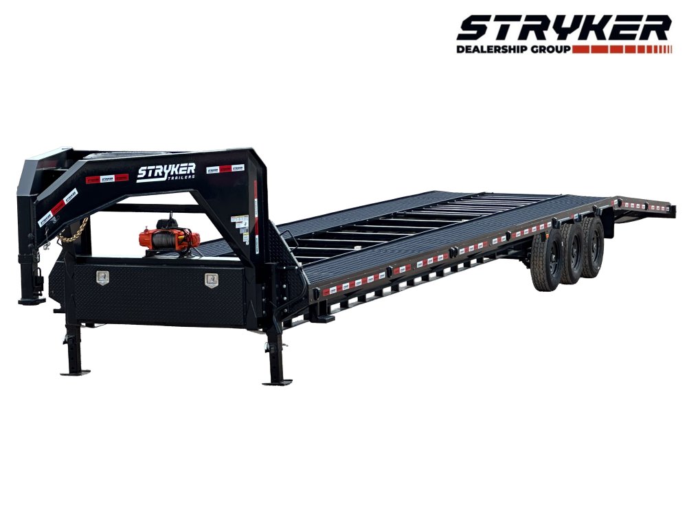 44' Stryker Gooseneck Mesh Deck Multi Car Hauler (3) 7k Axles - 12k GVWR Derated - Black