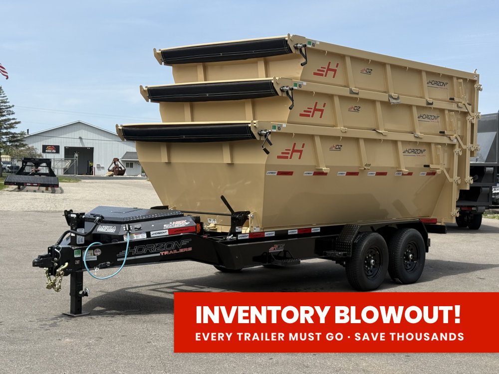 Horizon 14' RDZ BP Roll off Bundle (2) 7k Axles + 3 Bins w/ 4' Walls