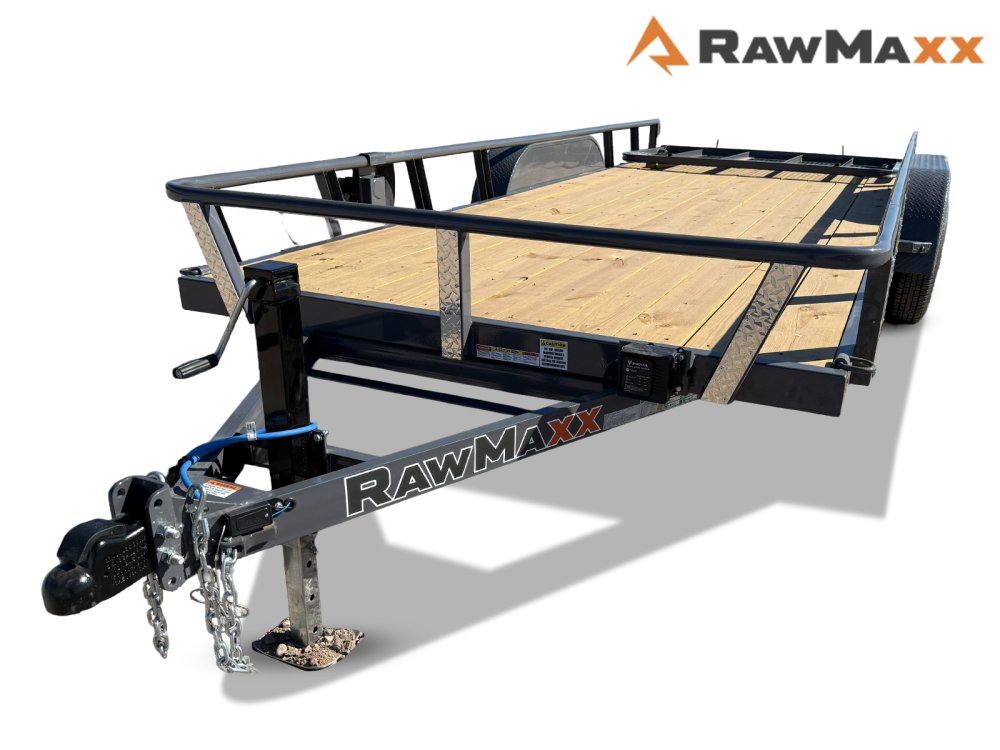 18' UTX Bumper Pull Utility (2) 3.5k Axles, 4' Mesh Flip Ramp