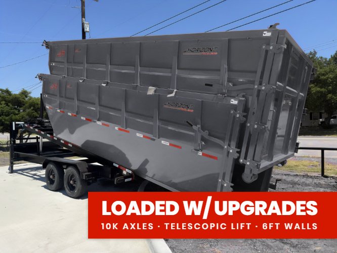 Horizon 20' HRD GN Roll off Bundle (2) 10k Axles + 2 Bins w/ 6' Walls