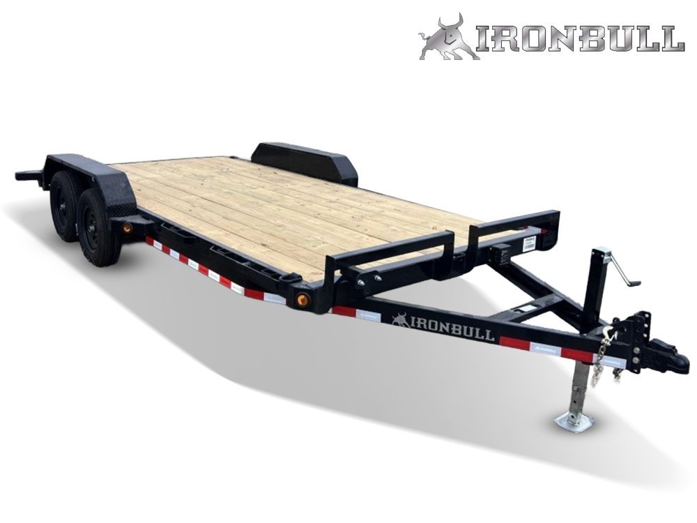 18' Iron Bull EWB Bumper Pull Equipment Trailer Slide in Ramps - (2) 3,500 lb Axles