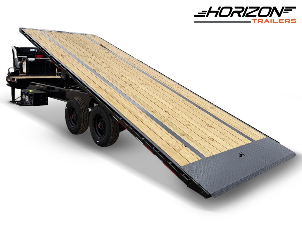 28' Horizon FTS Gooseneck Hydraulic Deckover Tilt Trailer - 10K Axles