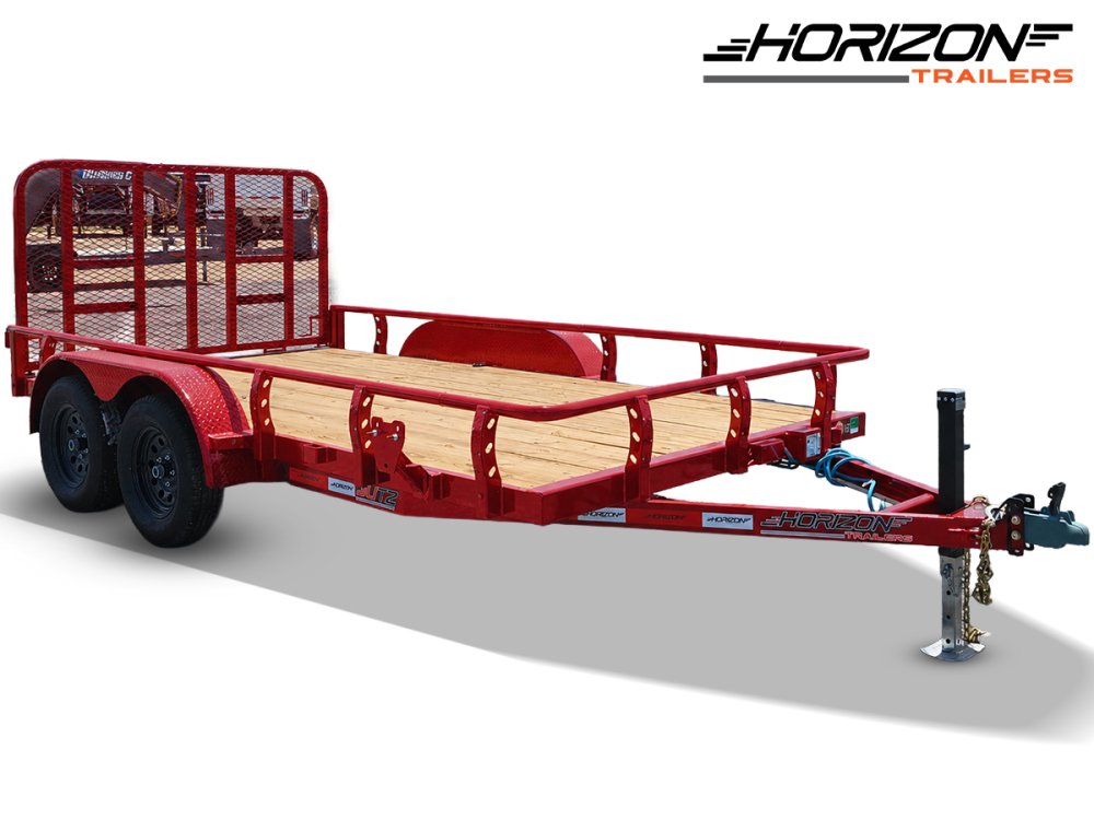 14' Horizon UTZ Bumper Pull Utility Trailer - (2) 3.5K Axles