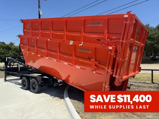 Horizon 20' HRD GN Roll off Bundle (2) 10k Axles + 2 Bins w/ 6' Walls